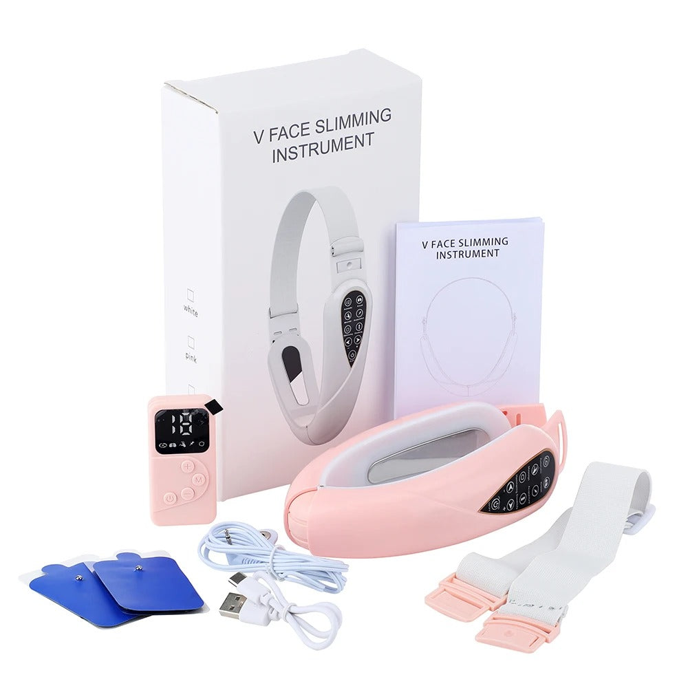 Face Lifting Device: Red Light Skin Rejuvenation V-Face Massager with Remote Control